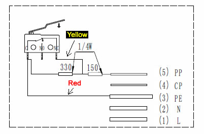 J1772 plug switch yellow red wires