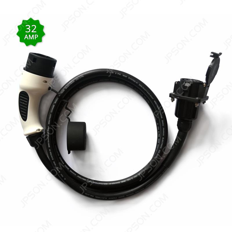SAE J1772 to IEC62196 Kacsoo Type 1 to Type 2 EV Adapter electric vehicle charger converters EV adapters up to 32 Amp connected to EV charging stations and European standard vehicles 